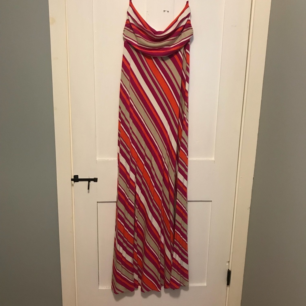 Strapless Multicolored Maxi